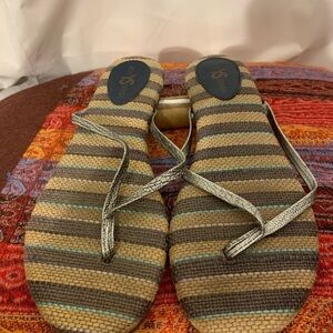 Yosi Samra striped footbed flip flops 9